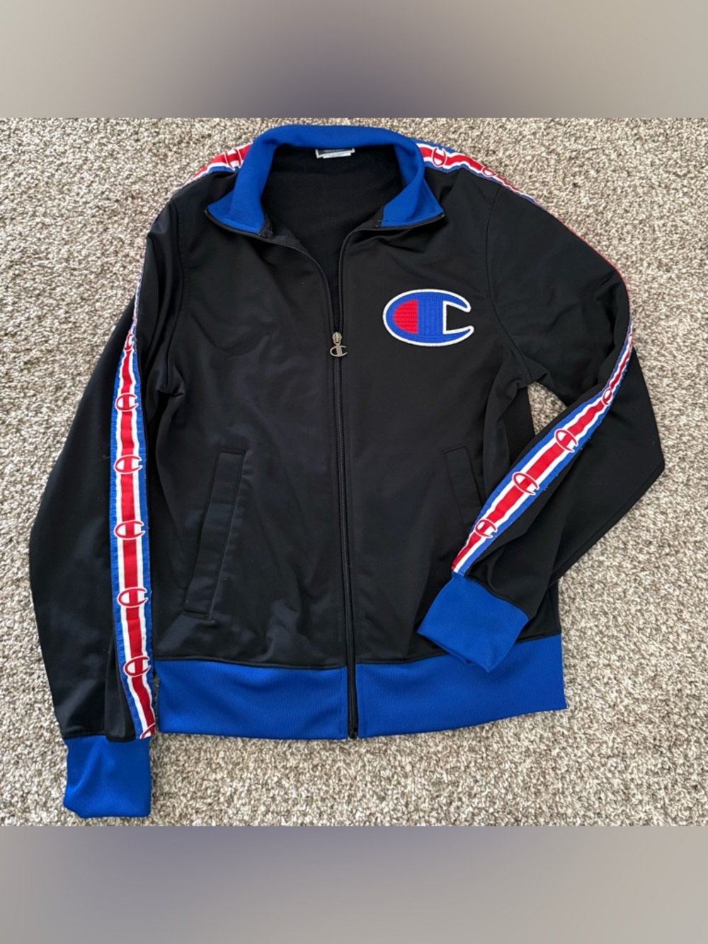 Men’s Champion Zip Up Jacket ~ Black, Blue, Red, White ~ Size S